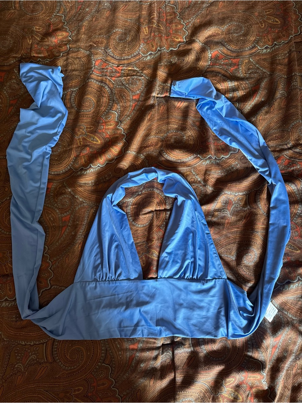 Princess Polly Sky Blue Halter Bandeau Top
